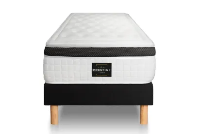 Ensemble Matelas Sommier 80x200 cm - Sommier Noir (déjà monté) - Privilège