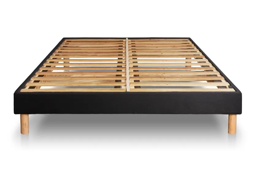 Ensemble Matelas Sommier 200x200 cm - Sommier Noir (en kit) - Supérieur