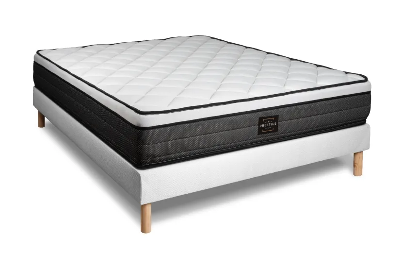 Ensemble Matelas Sommier 160x200 cm - Sommier Blanc (en kit) - Suite
