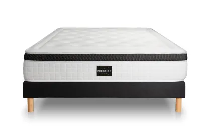 Ensemble Matelas Sommier 180x200 cm - Sommier Noir (en kit) - Privilège