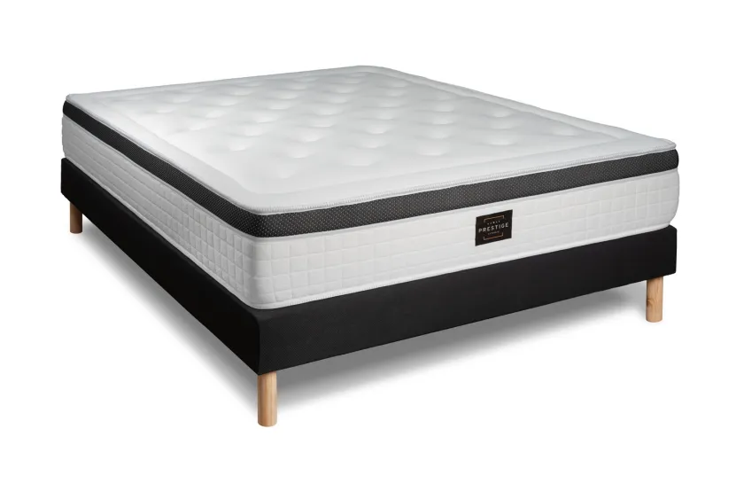 Ensemble Matelas Sommier 160x200 cm - Sommier Noir (en kit) - Privilège