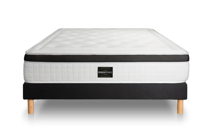 Ensemble Matelas Sommier 160x200 cm - Sommier Noir (en kit) - Privilège