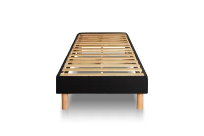 Ensemble Matelas Sommier 90x190 cm - Sommier Noir (en kit) - Suite