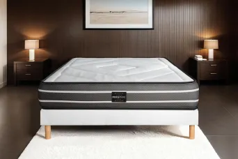 Ensemble Matelas Sommier 140x200 cm - Sommier Blanc (déjà monté) - Exclusive