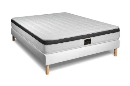Ensemble Matelas Sommier 140x200 cm - Sommier Blanc (en kit) - Supérieur