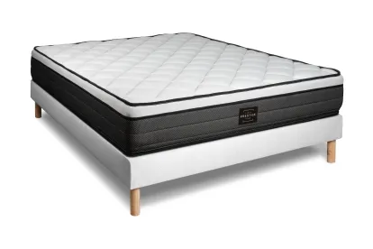 Ensemble Matelas Sommier 180x200 cm - Sommier Blanc (en kit) - Suite