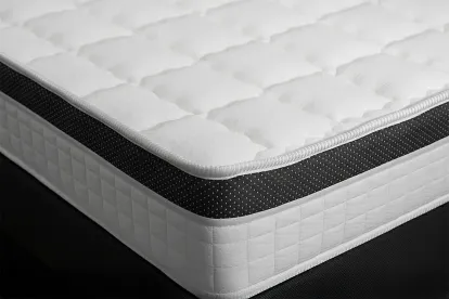 Ensemble Matelas Sommier 90x200 cm - Sommier Noir (déjà monté) - Supérieur