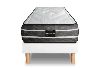 Ensemble Matelas Sommier 90x190 cm - Sommier Blanc (en kit) - Exclusive