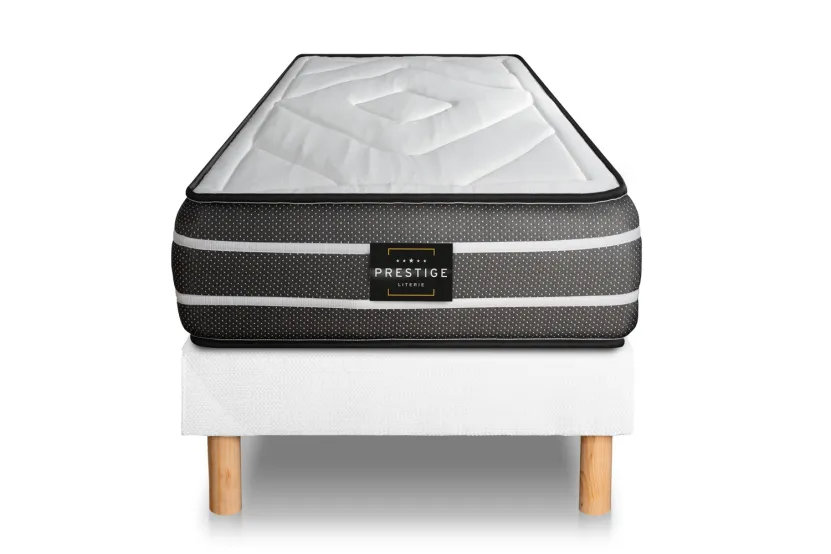 Ensemble Matelas Sommier 90x190 cm - Sommier Blanc (en kit) - Exclusive