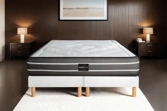 Ensemble Matelas Sommier 160x200 cm - 2 Sommiers Blancs - Exclusive