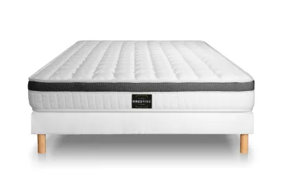 Ensemble Matelas Sommier 160x200 cm - Sommier Blanc (en kit) - Supérieur