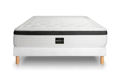 Ensemble Matelas Sommier 160x200 cm - Sommier Blanc (en kit) - Privilège