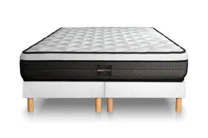 Ensemble Matelas Sommier 180x200 cm - 2 Sommiers Blancs (déjà monté) - Suite