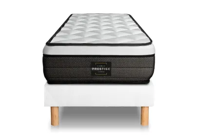 Ensemble Matelas Sommier 80x190 cm - Sommier Blanc (en kit) - Suite