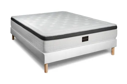 Ensemble Matelas Sommier 180x200 cm - Sommier Blanc (en kit) - Privilège