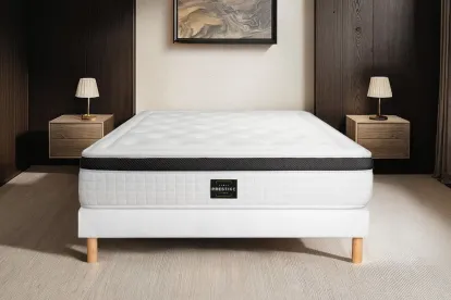 Ensemble Matelas Sommier 180x200 cm - Sommier Blanc (en kit) - Privilège