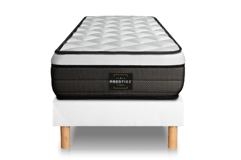 Ensemble Matelas Sommier 120x200 cm - Sommier Blanc (en kit) - Suite