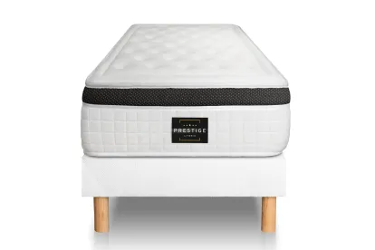 Ensemble Matelas Sommier 80x190 cm - Sommier Blanc (déjà monté) - Privilège