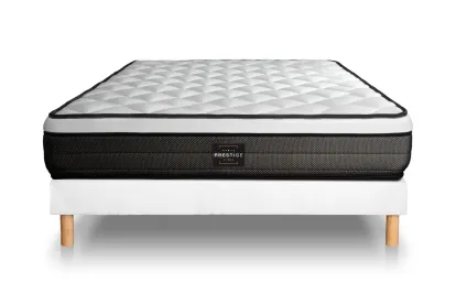 Ensemble Matelas Sommier 140x200 cm - Sommier Blanc (en kit) - Suite