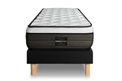 Ensemble Matelas Sommier 80x200 cm - Sommier Noir (déjà monté) - Suite