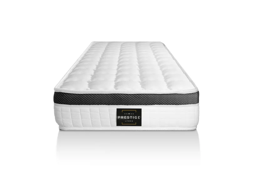 Ensemble Matelas Sommier 120x200 cm - Sommier Noir (déjà monté) - Supérieur