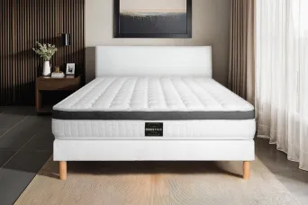 Ensemble Matelas Sommier 160x200 cm - Sommier Blanc (en kit) - Supérieur