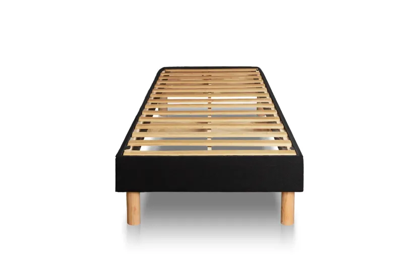 Ensemble Matelas Sommier 80x190 cm - Sommier Noir (en kit) - Suite