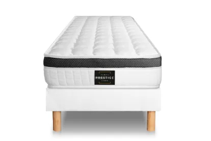 Ensemble Matelas Sommier 80x200 cm - Sommier Blanc (déjà monté) - Supérieur