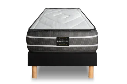 Ensemble Matelas Sommier 80x190 cm - Sommier Noir (en kit) - Exclusive