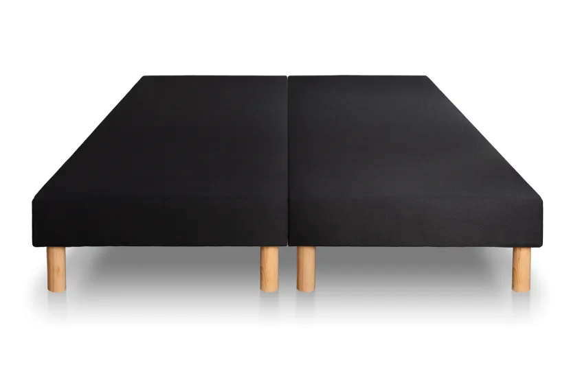 Pack lit complet 160x200 cm - Matelas + 2 Sommiers noirs + 2 oreillers + Couette - Suite