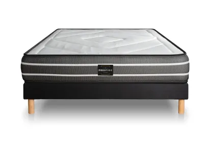 Ensemble Matelas Sommier 140x200 cm - Sommier Noir (en kit) - Exclusive