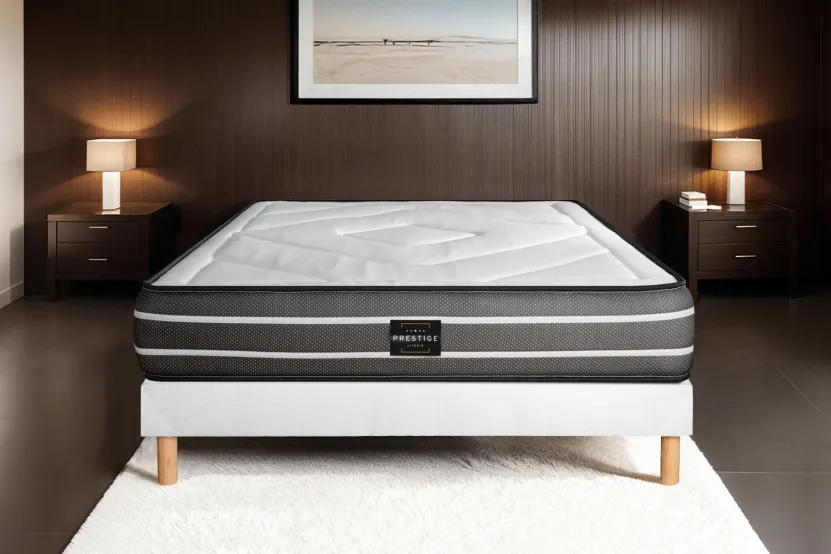 Ensemble Matelas Sommier 180x200 cm - Sommier Blanc (en kit) - Exclusive