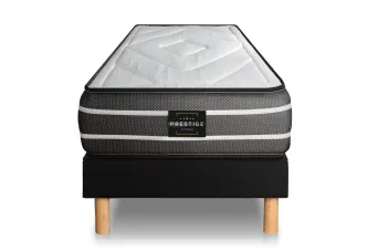 Ensemble Matelas Sommier 90x200 cm - Sommier Noir (déjà monté) - Exclusive