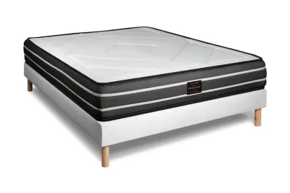 Ensemble Matelas Sommier 200x200 cm - Sommier Blanc (en kit) - Exclusive