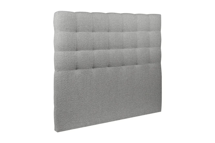 Tête de lit 180 cm Capitonnée - Tissu Bouclette Gris