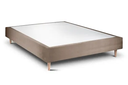 Sommier Tapissier 150x200 cm - H35 cm - Velours - Taupe