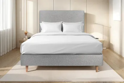 Sommier Tapissier 150x200 cm - H35 cm - Bouclette - Gris