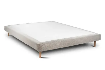 Sommier Tapissier 140x190 cm - H29 cm - Bouclette - Beige clair