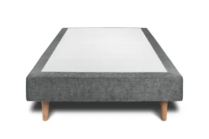 Sommier Tapissier 90x190 cm - H29 cm - Toile nattée - Gris anthracite