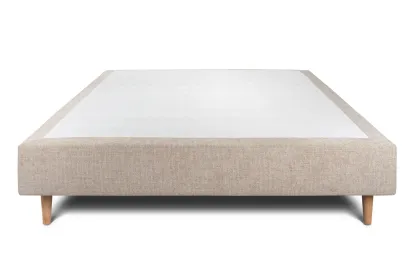 Sommier Tapissier 140x200 cm - H35 cm - Toile nattée - Beige brun