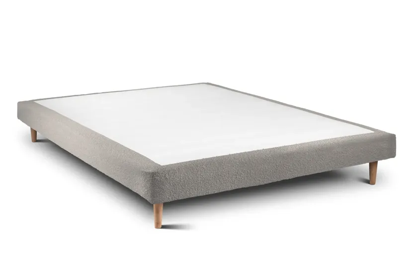Sommier Tapissier 160x200 cm (déjà monté) - Bouclette - Gris