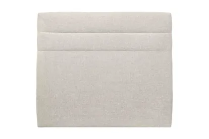 Tête de lit 200 cm Lignes - Tissu Toile Natté Beige Clair