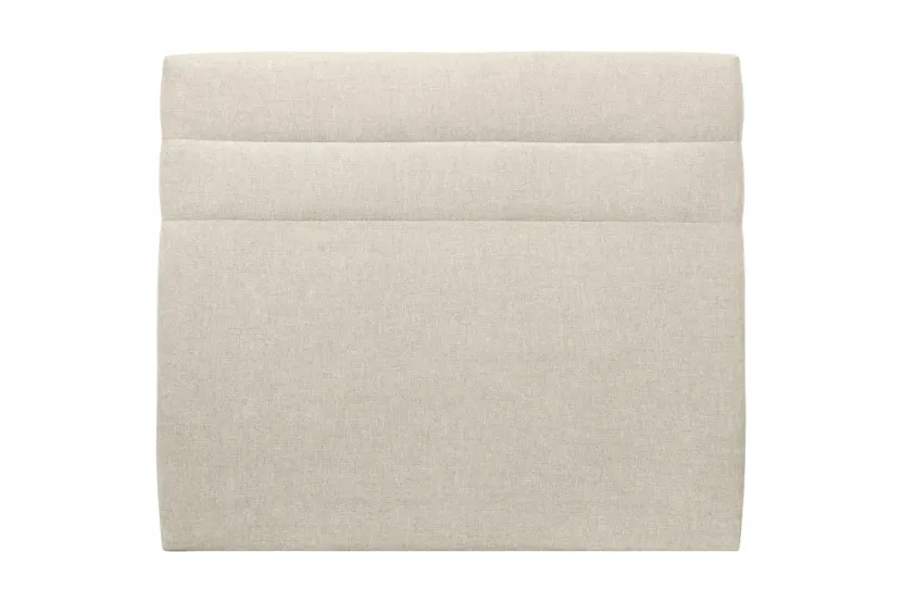 Tête de lit 200 cm Lignes - Tissu Toile Natté Beige Clair