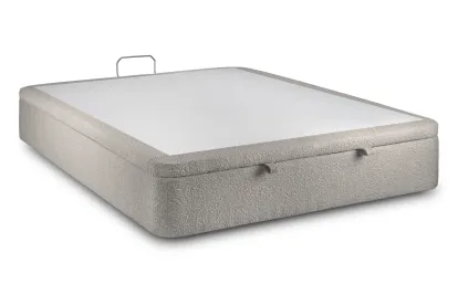 Sommier Coffre 140x190 cm - Bouclette - Gris