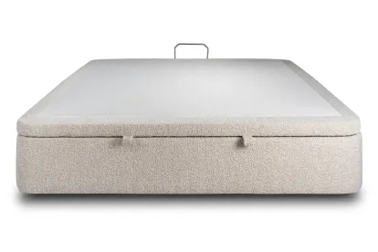 Sommier Coffre 200x200 cm - Bouclette - Beige clair