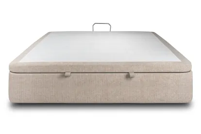 Sommier Coffre 180x200 cm - Toile nattée  - Beige brun