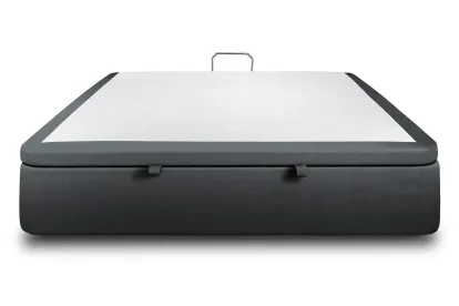 Sommier Coffre 140x200 cm - Velours - Gris anthracite