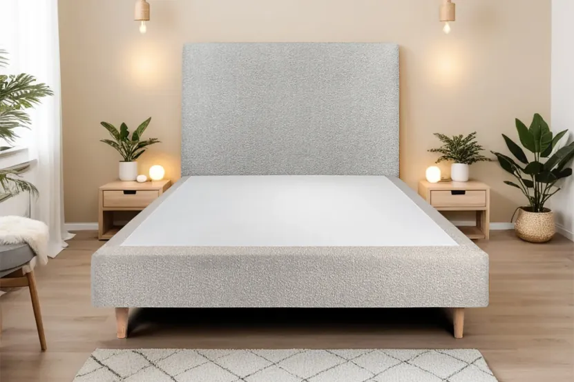 Tête de lit 180 cm Tapissée - Tissu Bouclette Gris