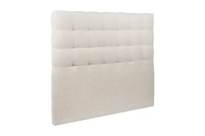 Tête de lit 200 cm Capitonnée - Tissu Bouclette Beige Clair