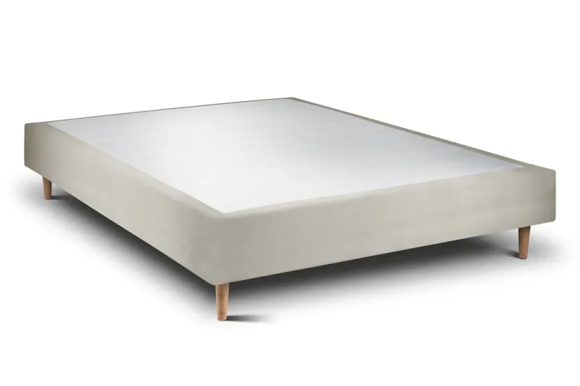 Sommier Tapissier 140x200 cm (déjà monté) - Velours - Taupe